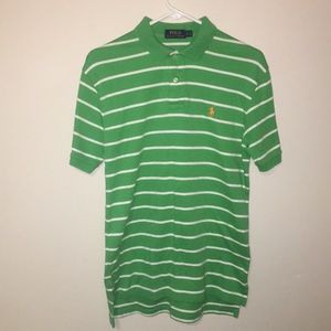 Mens Ralph Lauren Polo Green White Striped Size S